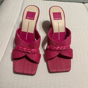 Dolce Vita Fuchsia Woven Heeled Sandals